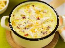 Рецепта Кремообразна пикантна пилешка супа с бекон, царевица и сирене чедър